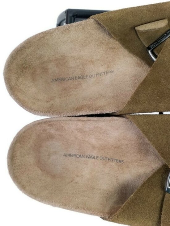American Eagle Outfitters Brown Suede Double Strap Slip-On Sandals Mens Size 12 main image 7